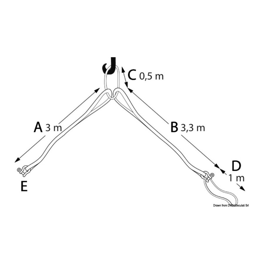 Système de levage à 4 bras pour embarcations ou bateaux pneumatiques 