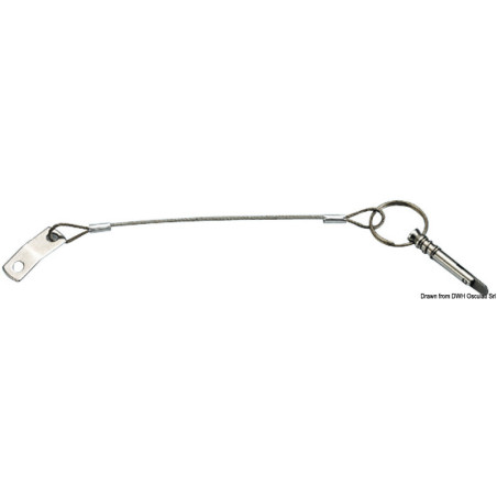Plaque inox Ø 6 mm + câble de sécurité inox Ø 1,6 mm + goupille inox