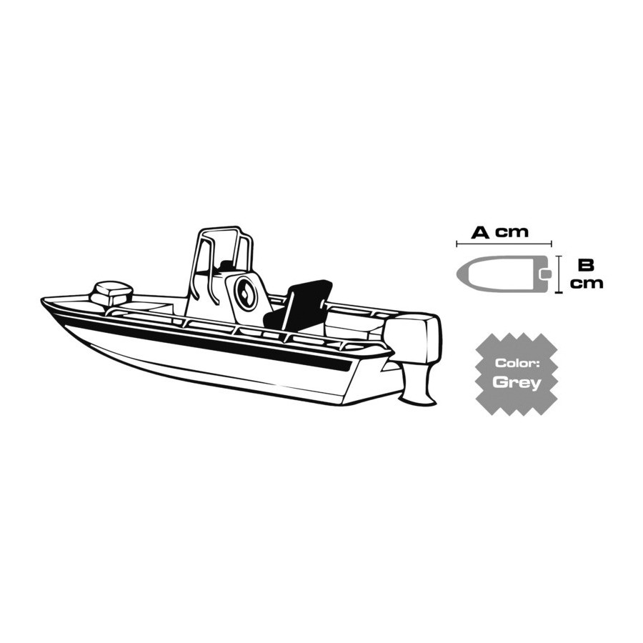 Bâche pour bateaux sans cabine traditionnelle avec position de conduite centrale/pontés avec pare-brise 