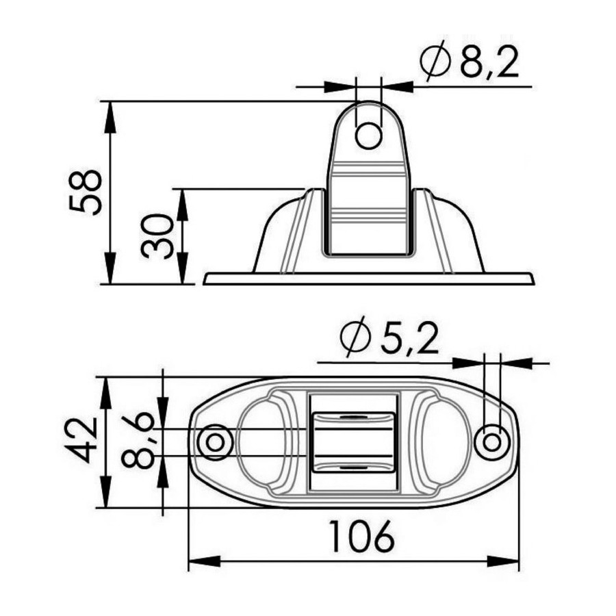 Attache pour capote articulée à 180° 