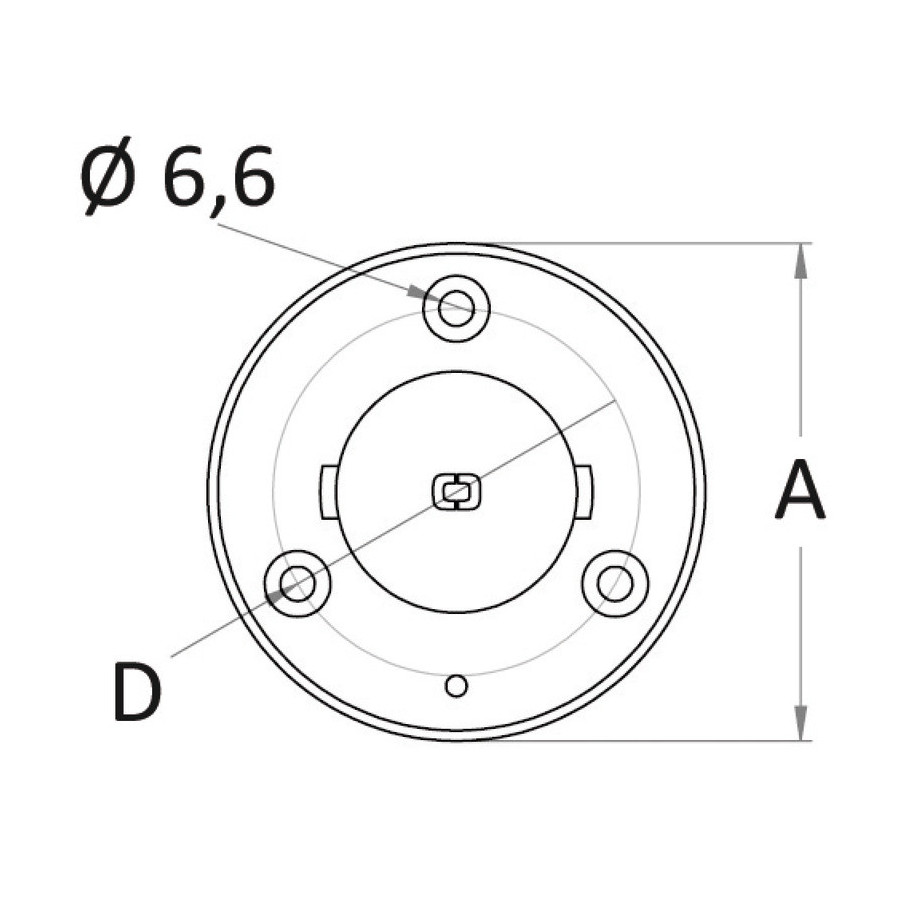 Douille à encastrer pour poteau carbone Ø 38 et Ø 50 mm 