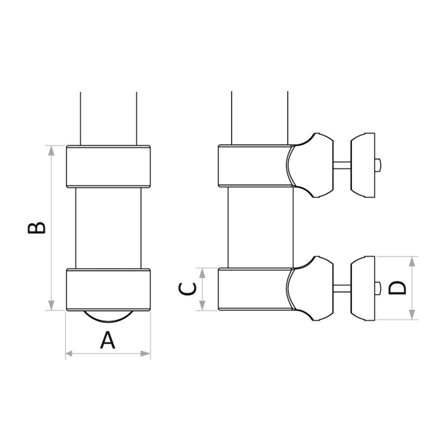Douille pour fixation sur tuyaux pour poteau en carbone Ø 38 mm 