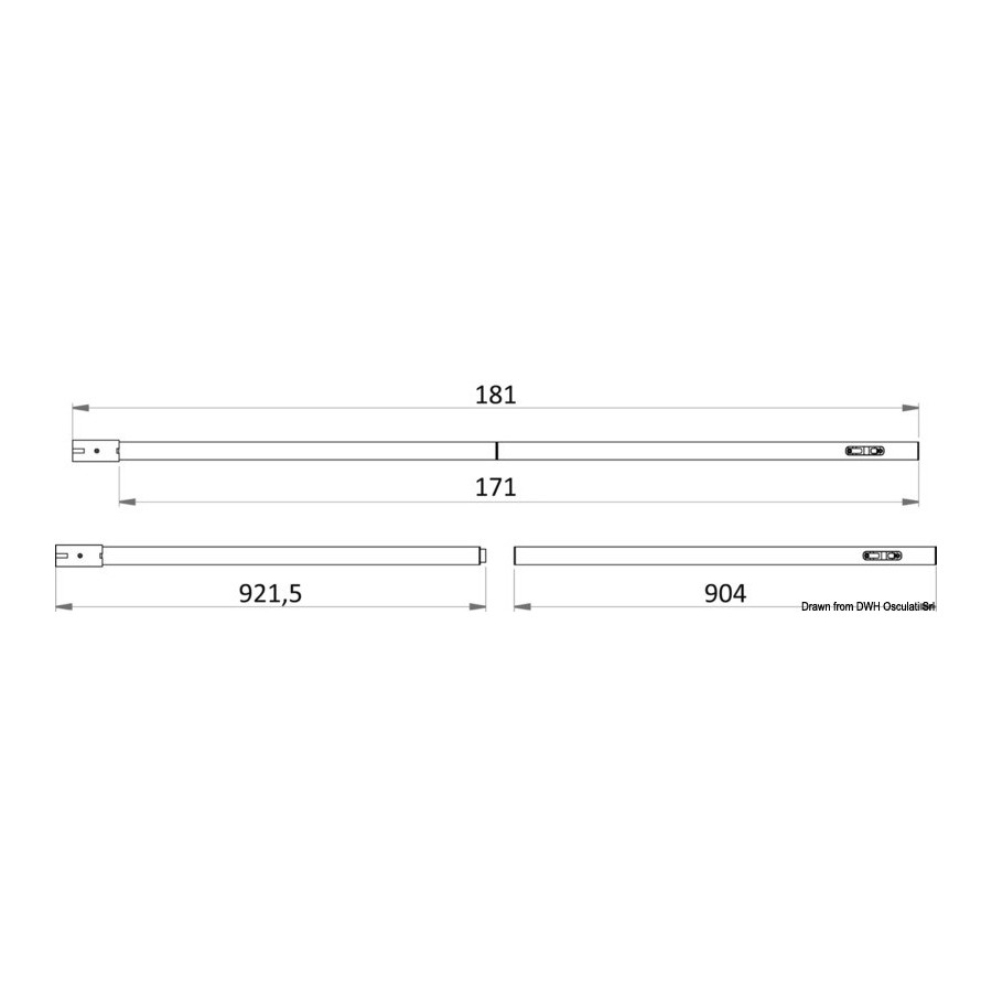 Poteau carbone amovible pour tauds Variante ou Accessoires Réduit:amovible p. tauds 90/181 cm *46.818.09*