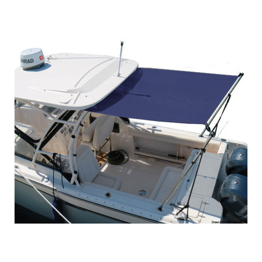 Taud avec bras télescopiques pour T-Top, capotes rigides, capotes Flying bridge 
