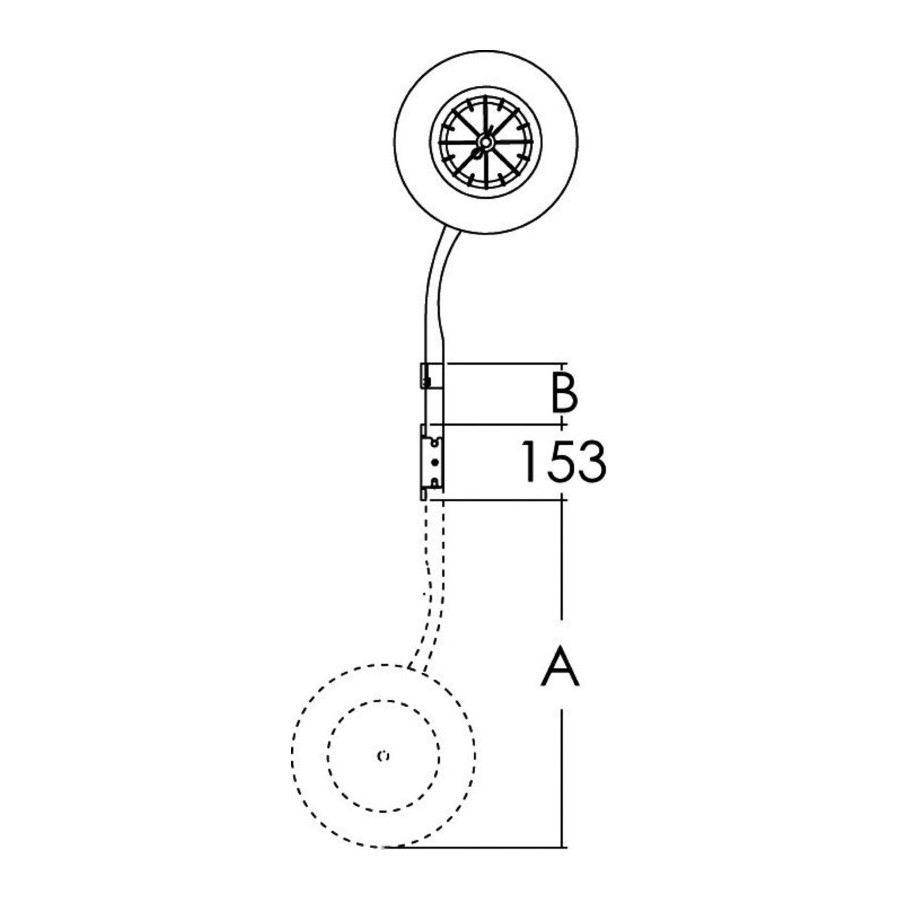 Roues de halage pour annexes - Rabattable et amovible 