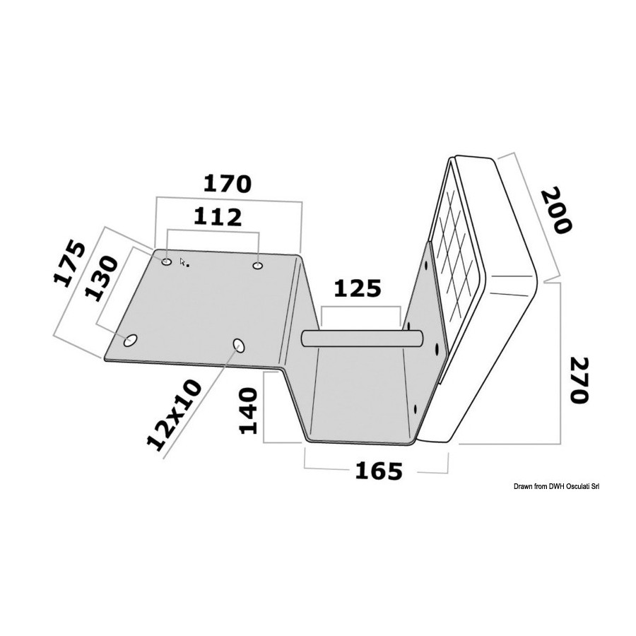 Support moteur auxiliaire pour plate-forme, modèle surbaissé 