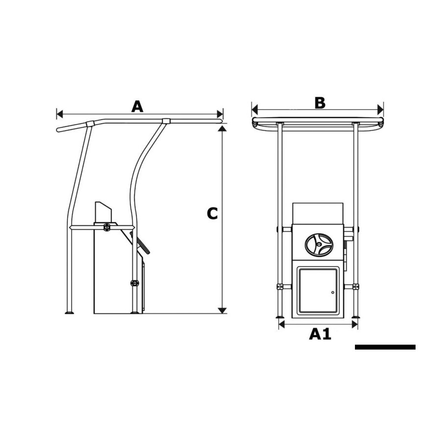 T-Top en aluminium rétractable 