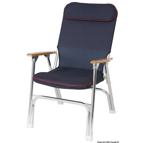 Chaise pliable matelassé en aluminium anodisé 
