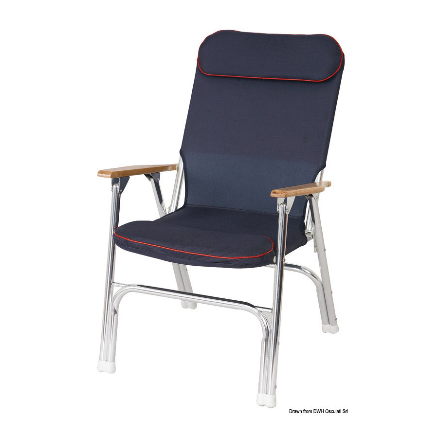Chaise pliable matelassé en aluminium anodisé 