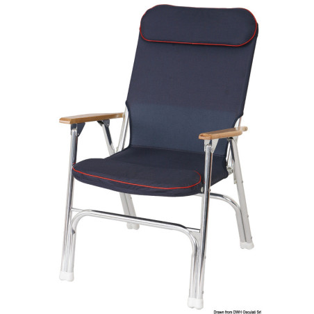 Chaise pliable matelassé en aluminium anodisé