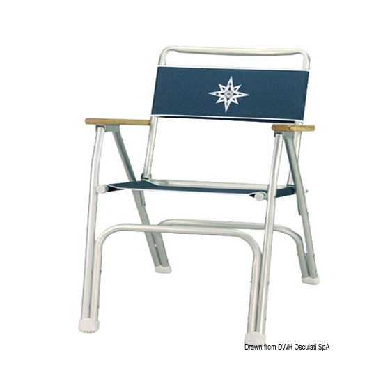 Chaise pliante en aluminium anodisé Variante ou Accessoires Réduit:Beach bleu navy *48.353.01*