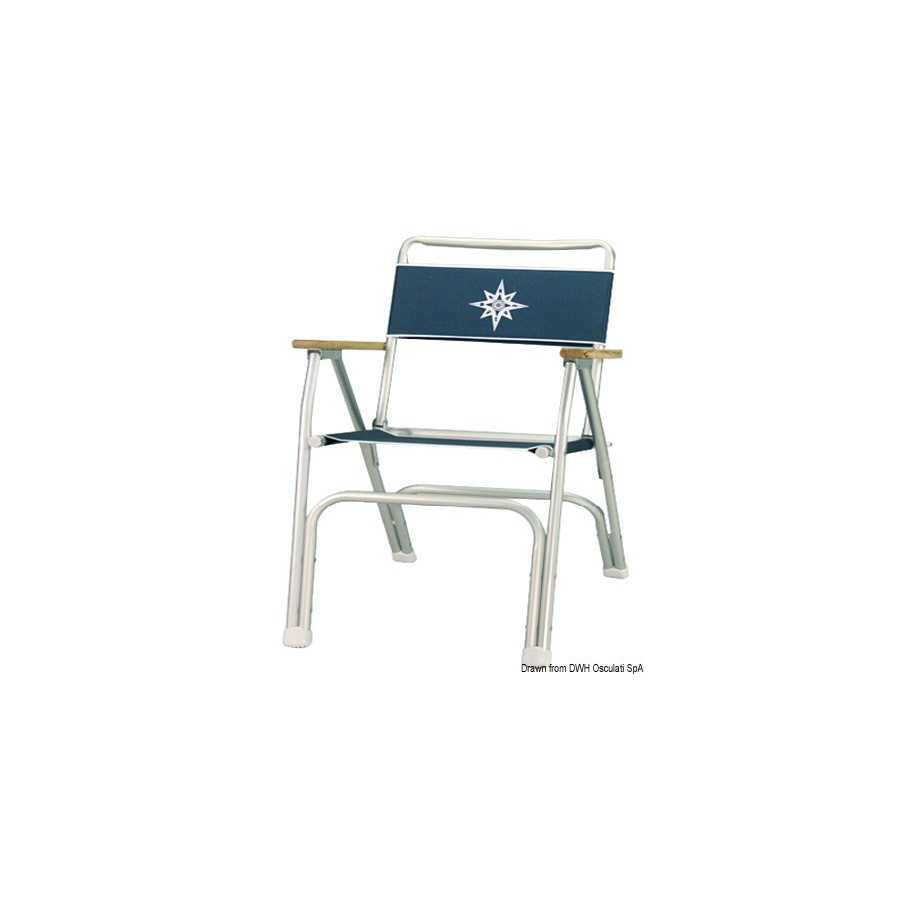 Chaise pliante en aluminium anodisé Variante ou Accessoires Réduit:Beach bleu navy *48.353.01*