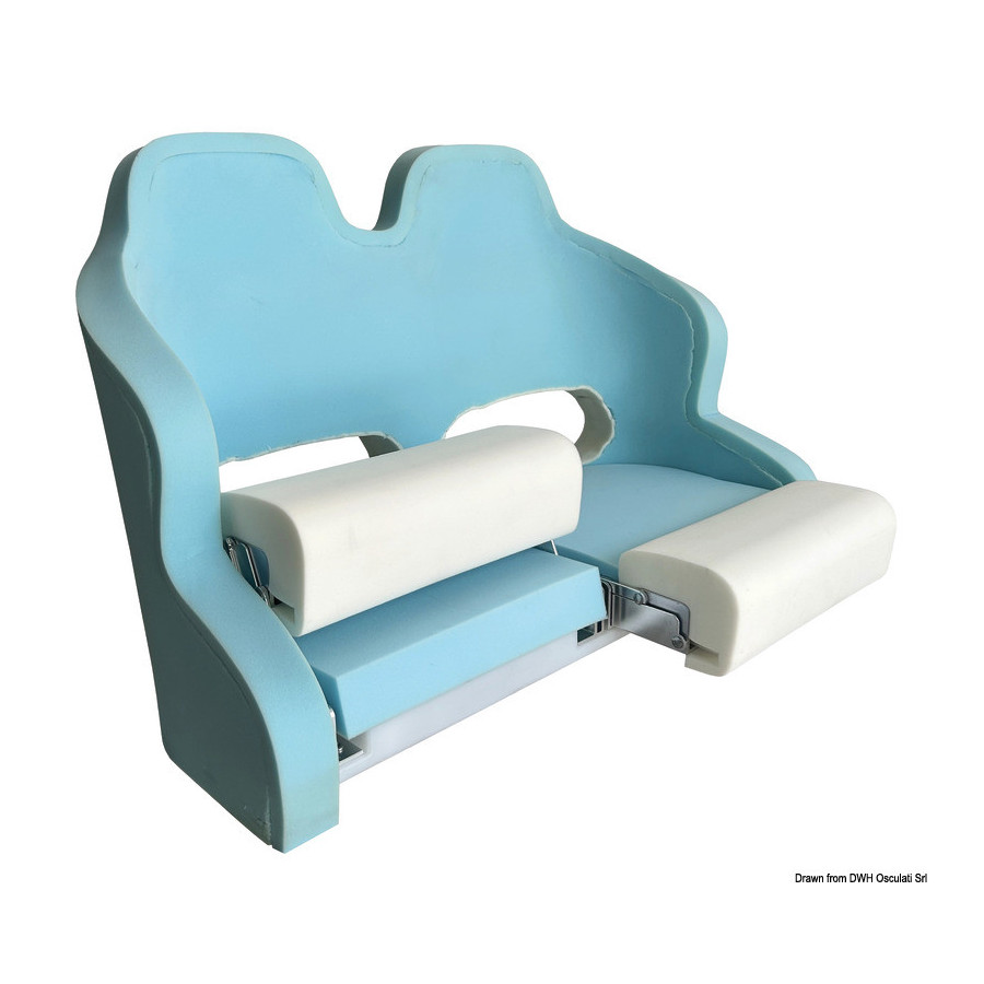Double siège anatomique rembourré avec flip up RM52 