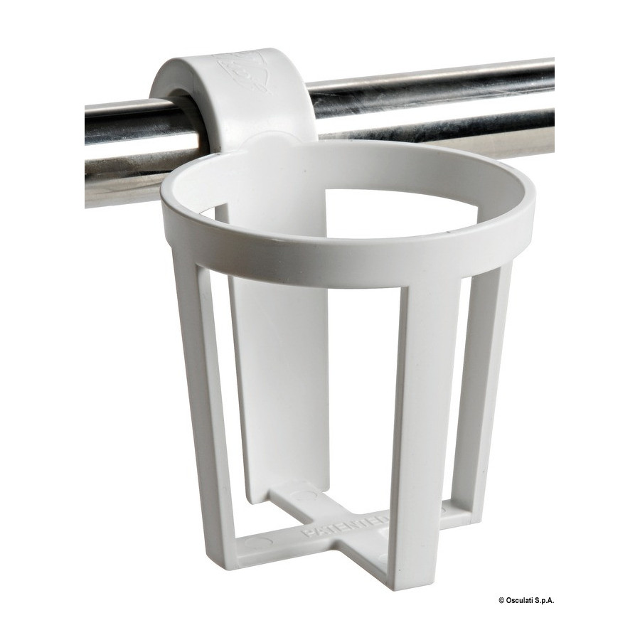 Porte-verres universels en plastique à clipser sur balcons ou garde-corps. 