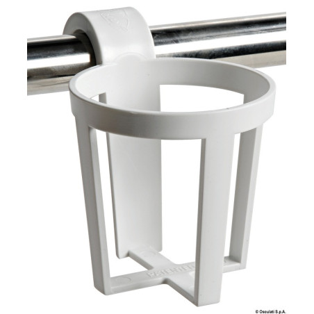 Porte-verres universels en plastique à clipser sur balcons ou garde-corps.