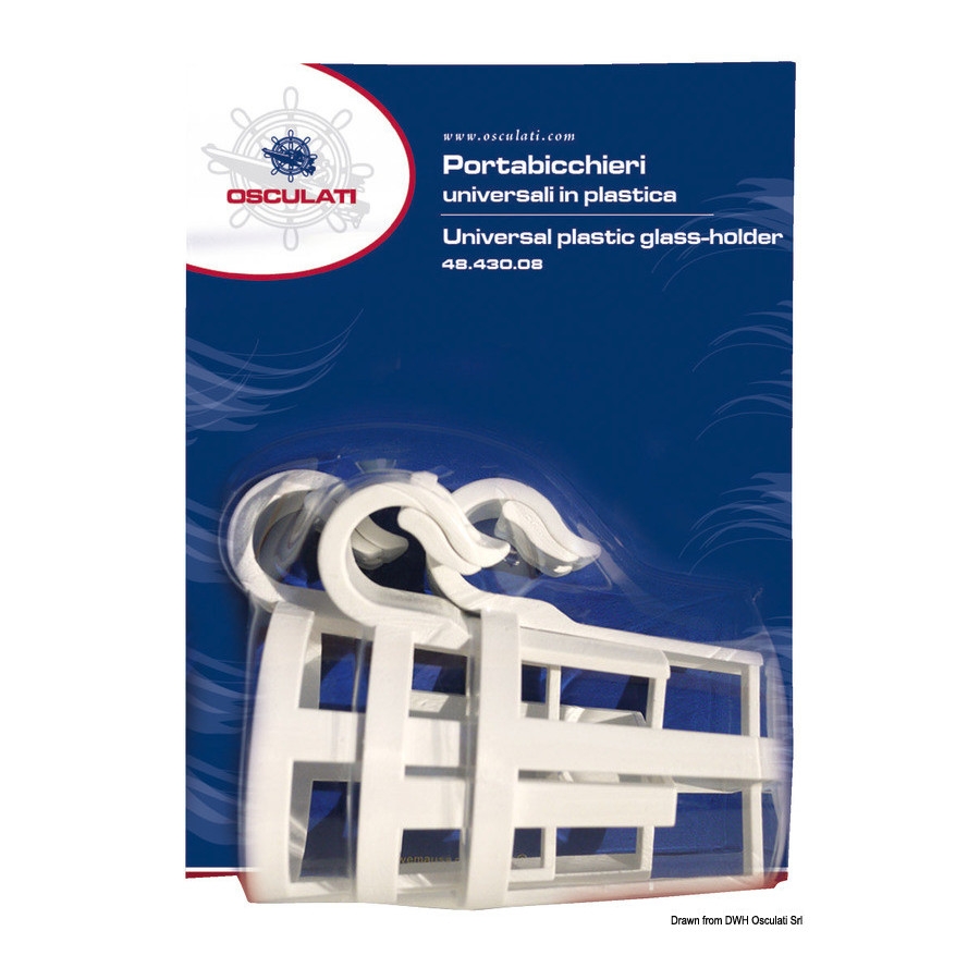 Porte-verres universels en plastique à clipser sur balcons ou garde-corps. 