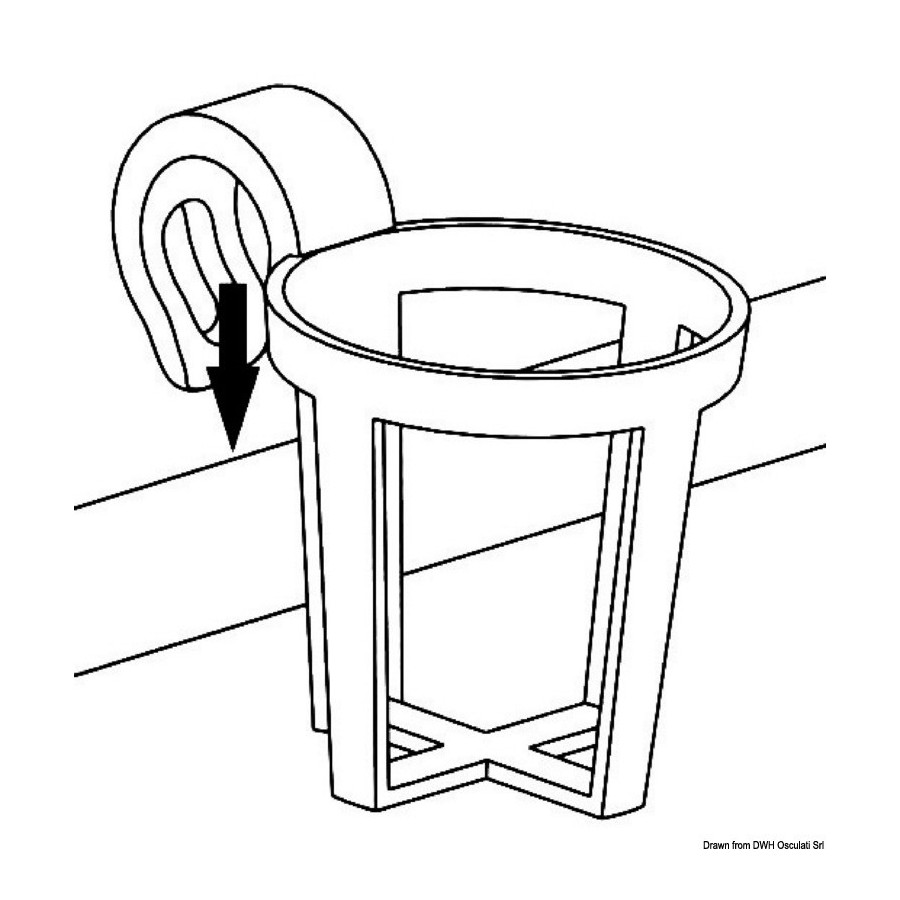Porte-verres universels en plastique à clipser sur balcons ou garde-corps. 