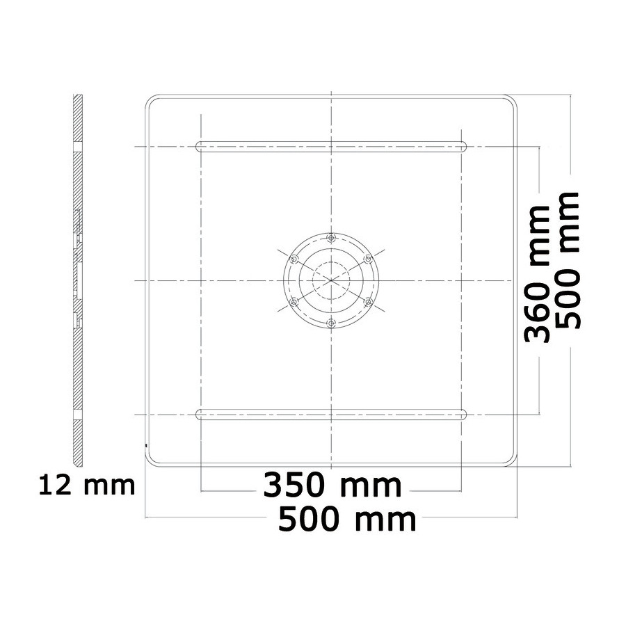 Support de table Heavy Duty base carrée 