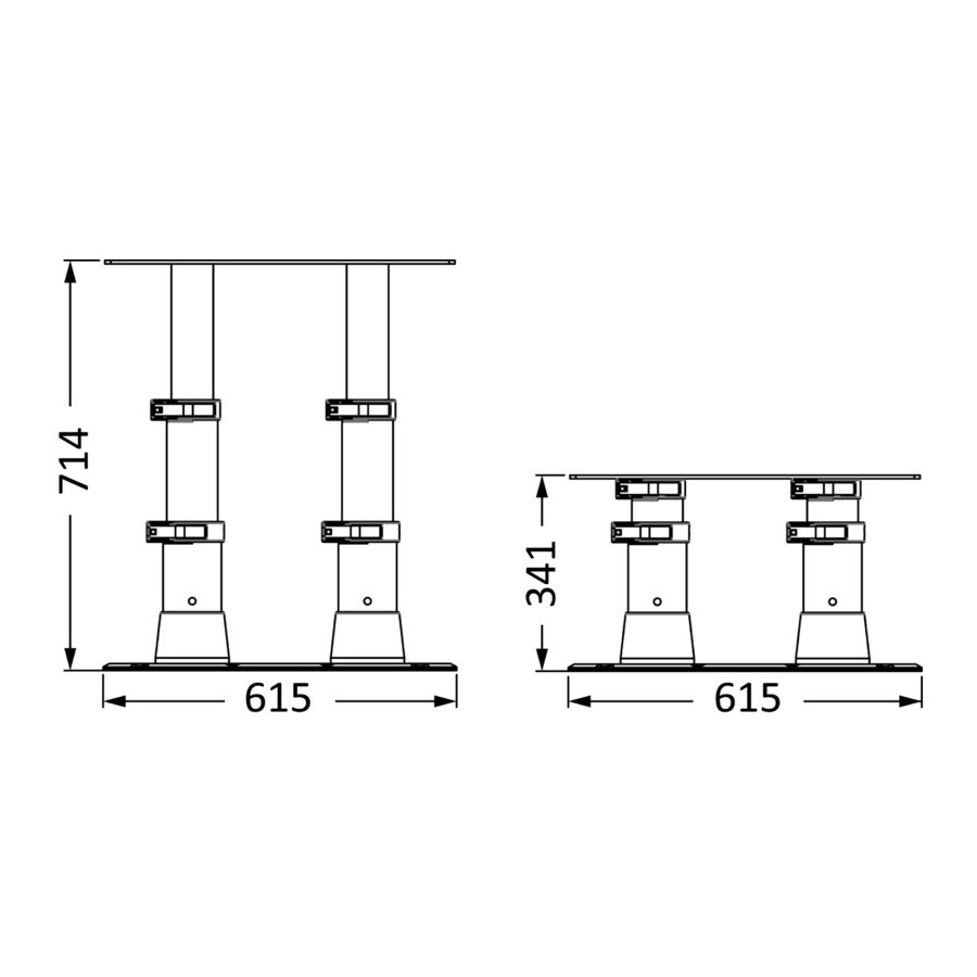 Pied de table double Giant Twins 