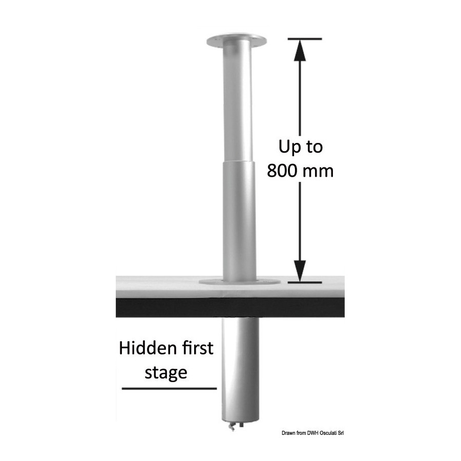 Pied de table électrique entièrement rétractable en 2 étapes 