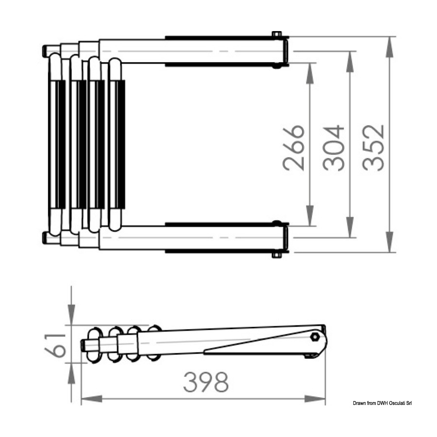 Échelle télescopique Big pour passerelle Variante ou Accessoires Réduit:BIG pour passerelle 4 marches *49.541.74*