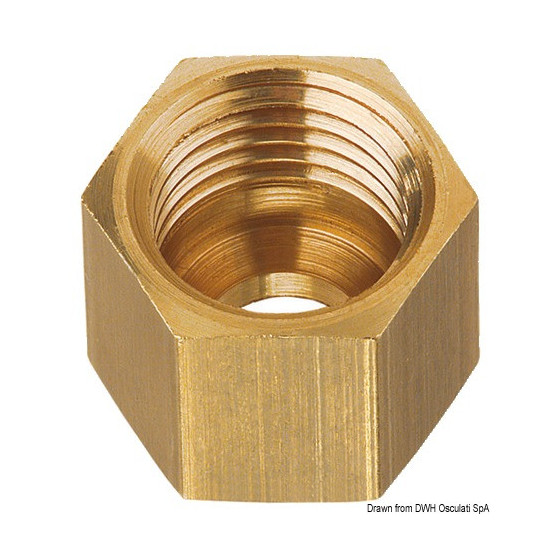 Ecrou en laiton pour tuyau cuivre de 8 mm, pas M14 x 1.5F 