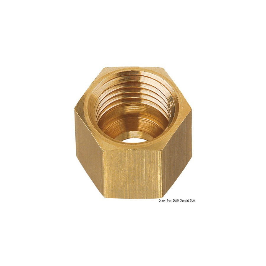 Ecrou en laiton pour tuyau cuivre de 8 mm, pas M14 x 1.5F 