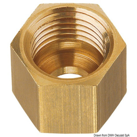 Ecrou en laiton pour tuyau cuivre de 8 mm, pas M14 x 1.5F