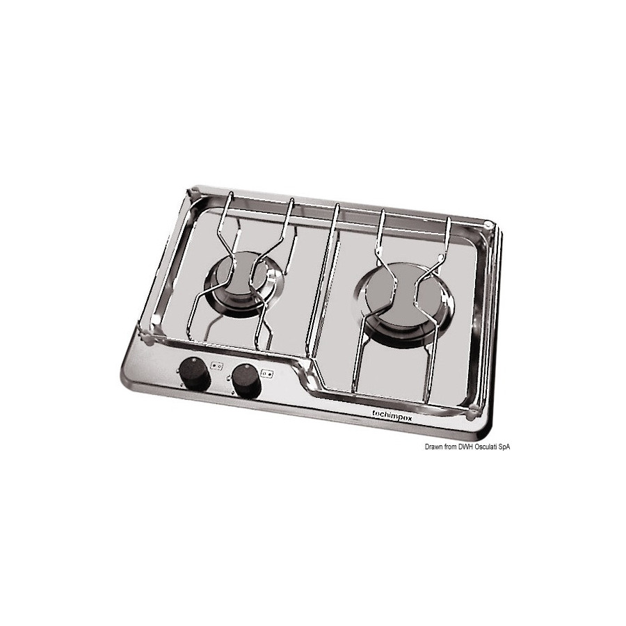 Plans de cuisson à gaz "Techimpex" Variante ou Accessoires Réduit:2 feux Techimpex *50.100.52*