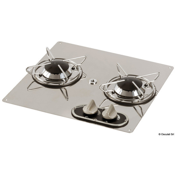 Plaque de cuisson à encastrer en acier inox Variante ou Accessoires Réduit:cuisson 2 feux 380 x 360 mm *50.103.42*