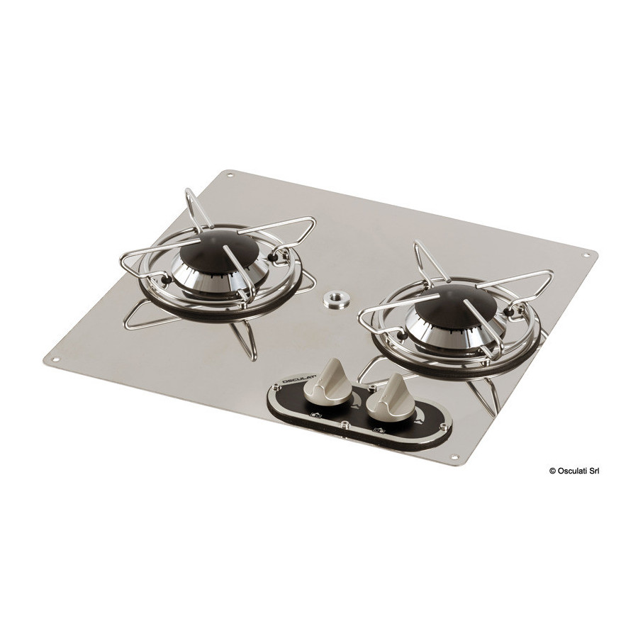 Plaque de cuisson à encastrer en acier inox Variante ou Accessoires Réduit:cuisson 2 feux 380 x 360 mm *50.103.42*