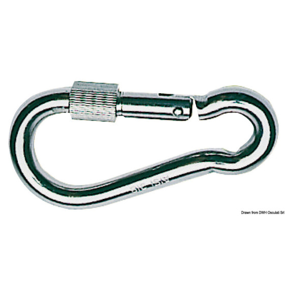 Mousquetons en inox avec bague de fermeture à vis 