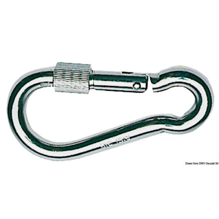 Mousquetons en inox avec bague de fermeture à vis