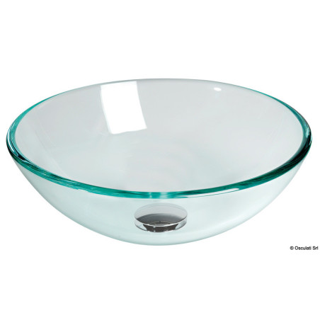Lavabo semi-sphérique en verre transparent