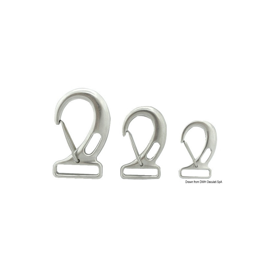 Mousquetons en inox à œillet rectangulaire pour sangle 