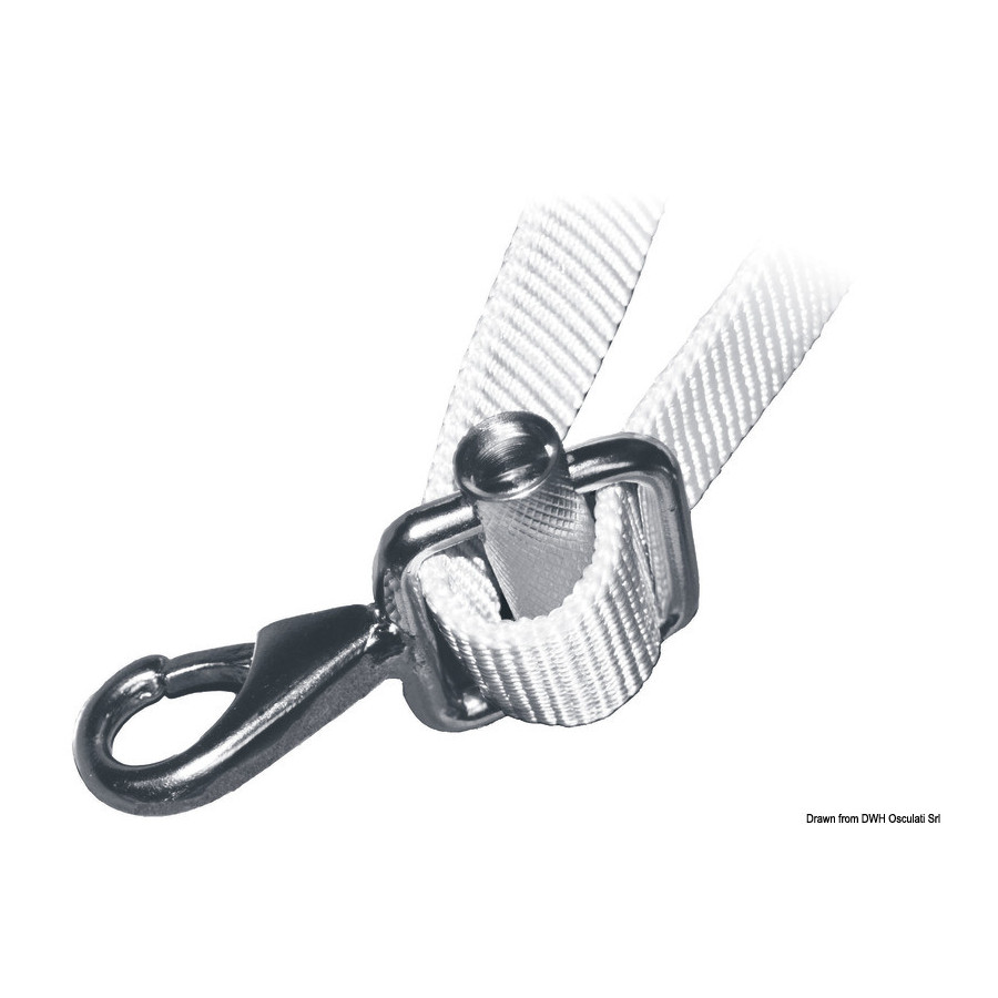 Mousqueton avec boucle en inox AISI 316 