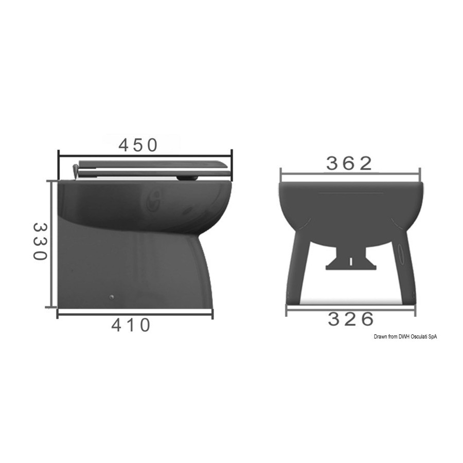 WC électrique caréné avec cuvette en porcelaine blanche 