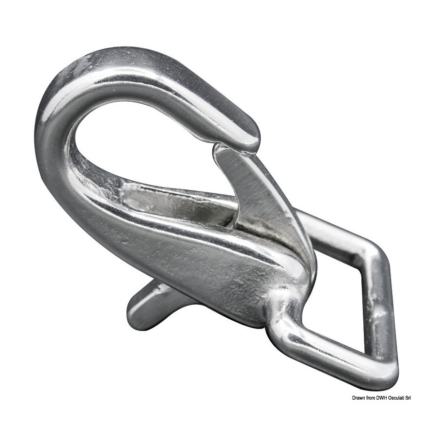 Mousquetons inox AISI316 avec ouverture à gâchette 