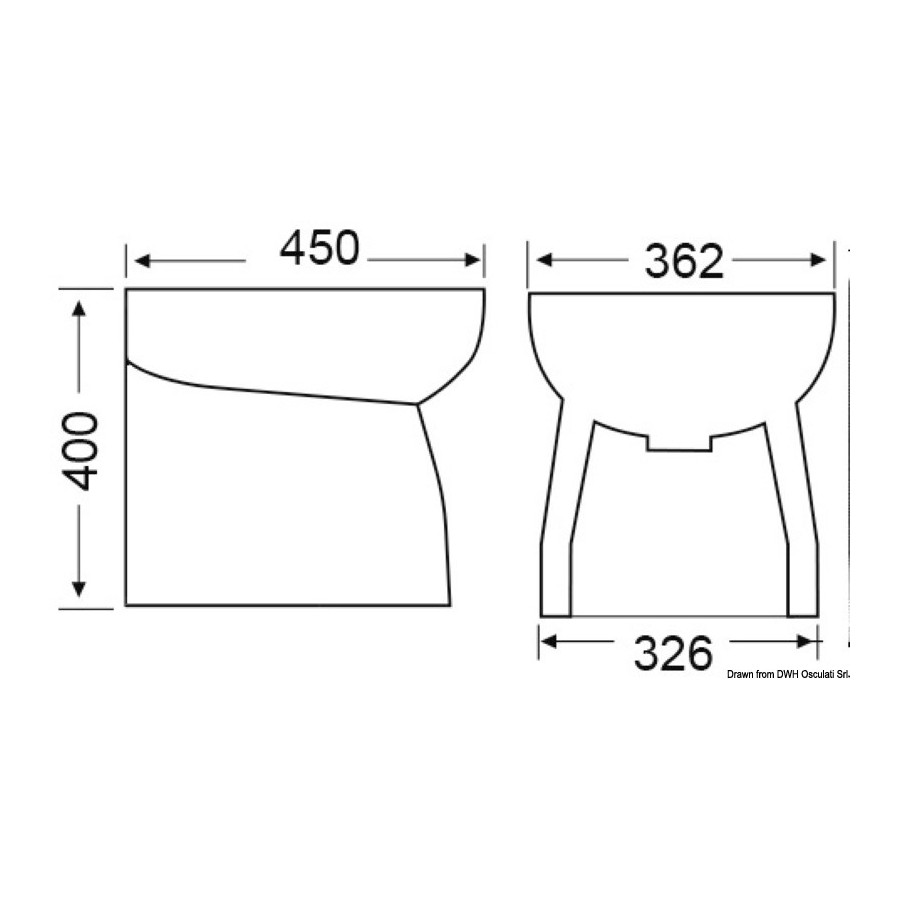 Bidet en céramique série SILENT Variante ou Accessoires Réduit:SILENT haut droit *50.219.02*