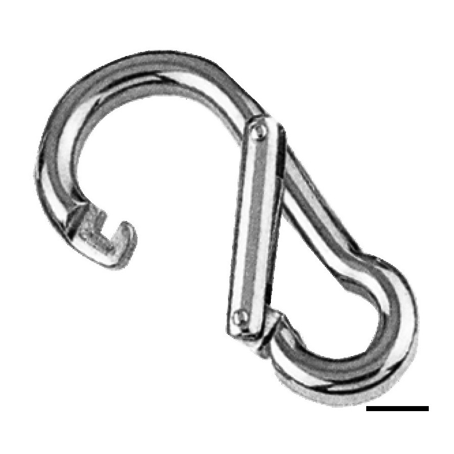 Mousquetons en inox avec ouverture asymétrique 