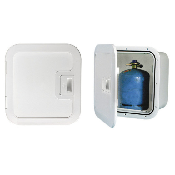 Coqueron en plastique pour rangement de bombonnes avec ventilation frontale 