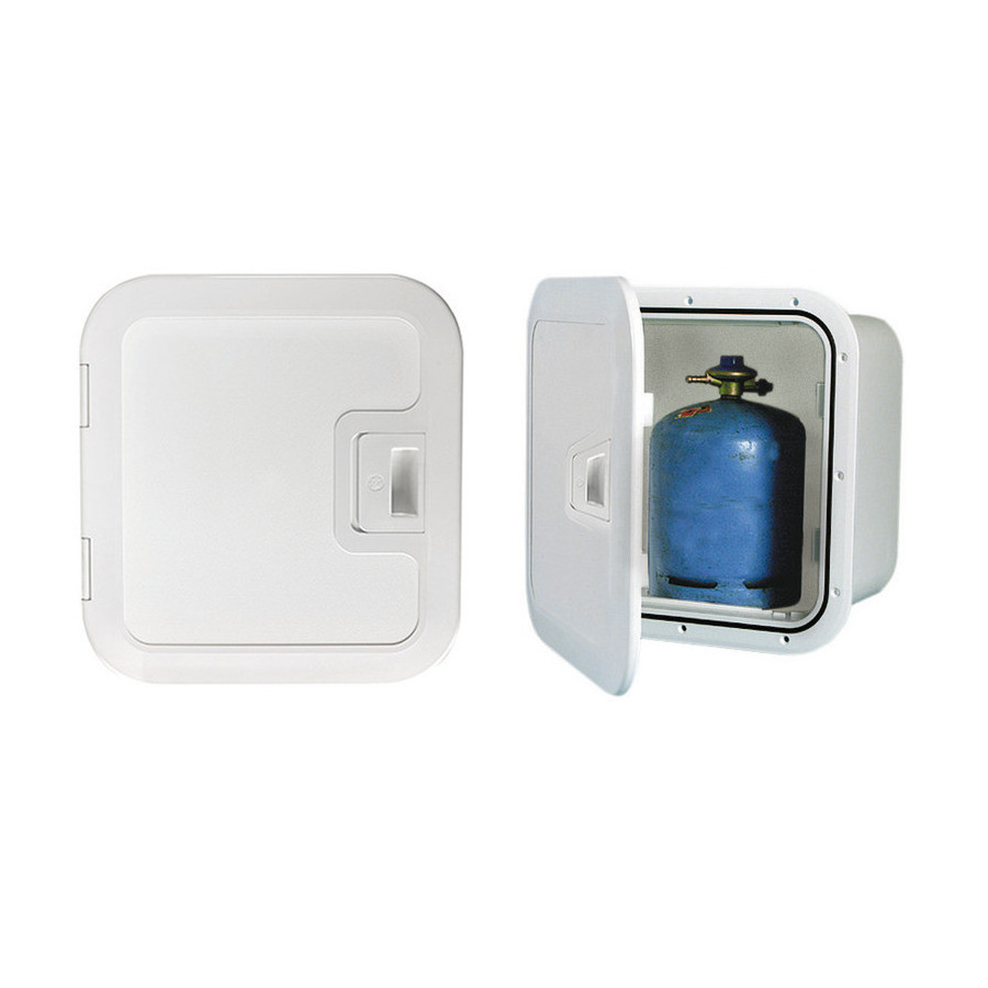Coqueron en plastique pour rangement de bombonnes avec ventilation frontale 