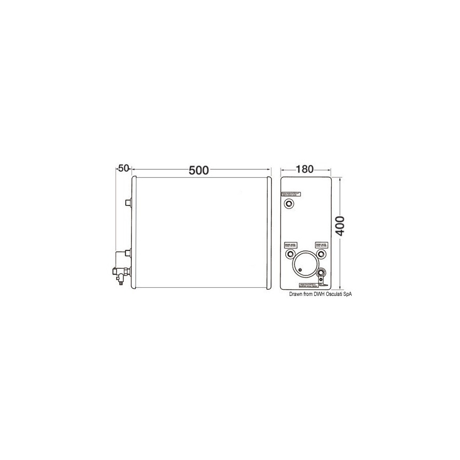 Chauffe-eau ISOTEMP INDEL WEBASTO MARINE Variante ou Accessoires Réduit:Indel Webasto Marine 16 l *50.290.00*