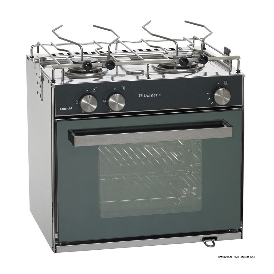 Cuisinière à gaz DOMETIC Slim compacte Variante ou Accessoires Réduit:gaz 2 feux DOMETIC Slim Sunlight *50.366.02*