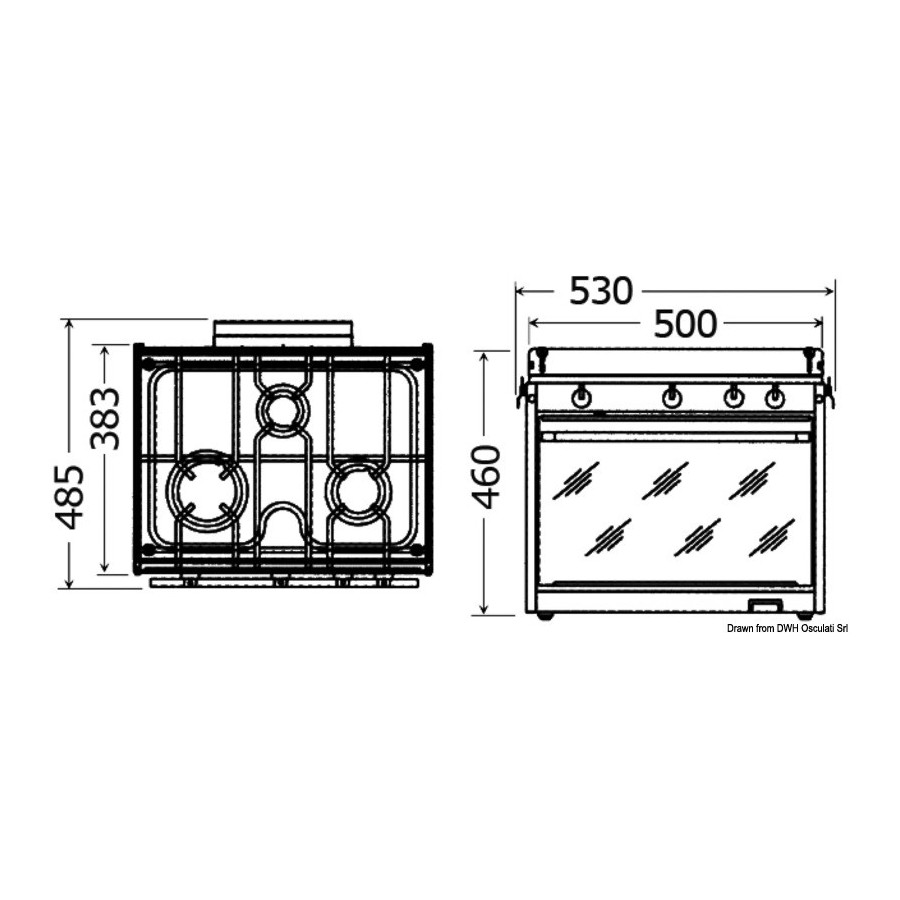 Cuisinière à gaz série TECHIMPEX "Topline" 
