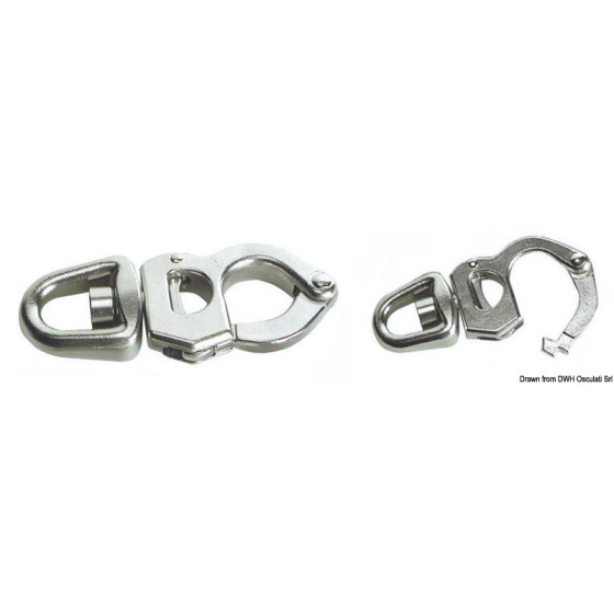 Mousquetons en inox pour écoutes, drisses, spi 