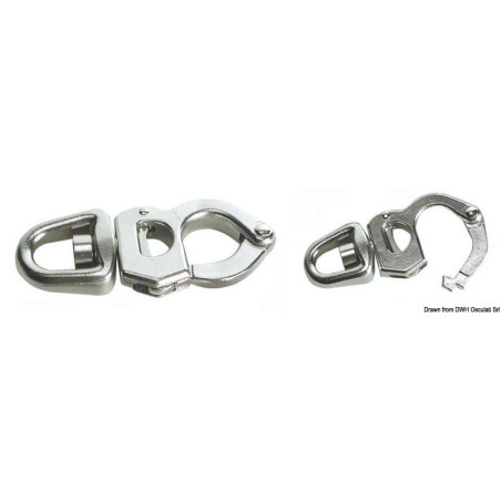 Mousquetons en inox pour écoutes, drisses, spi