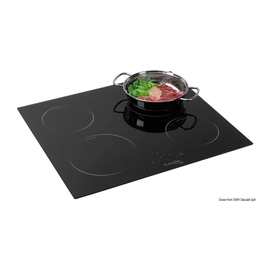 Plan de cuisson vitrocéramique à commandes tactiles et 4 feux 