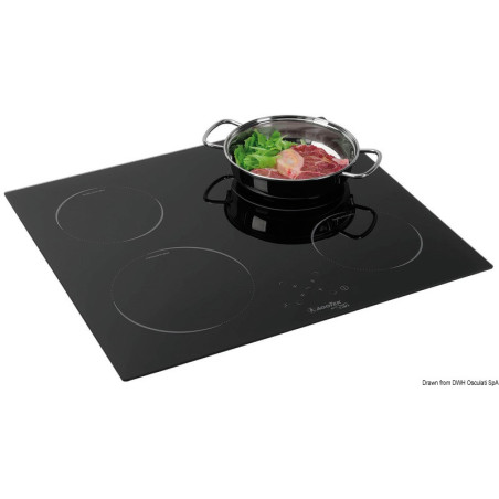 Plan de cuisson vitrocéramique à commandes tactiles et 4 feux