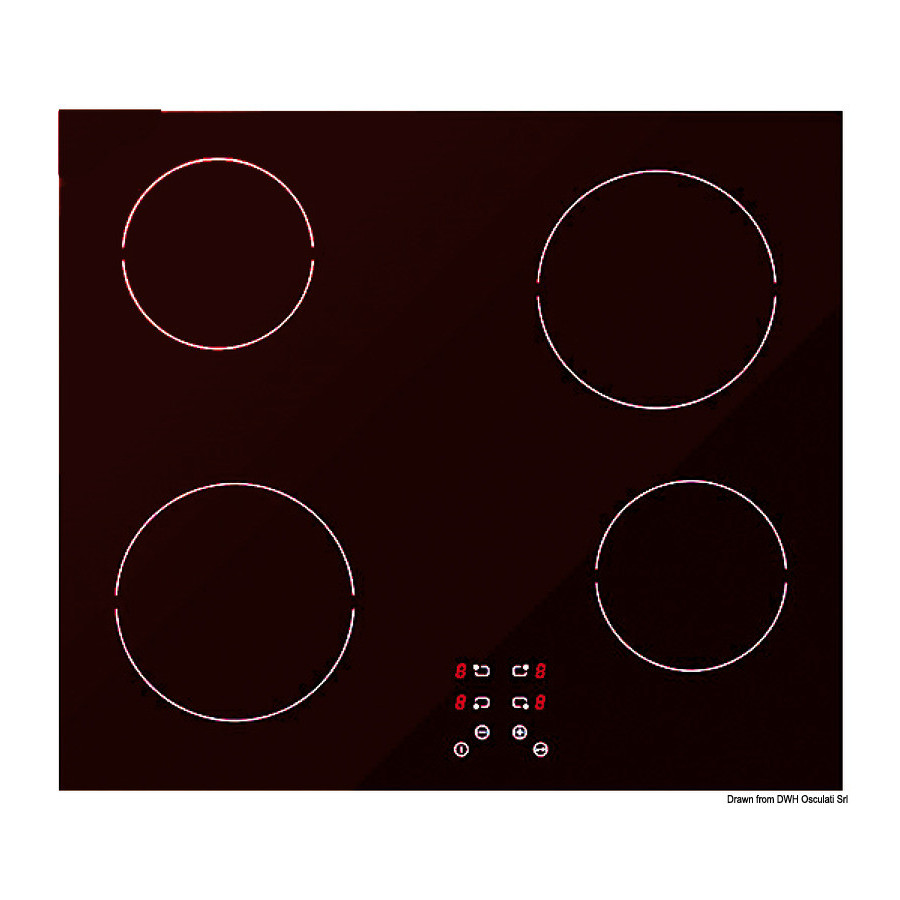 Plan de cuisson vitrocéramique à 4 feux 